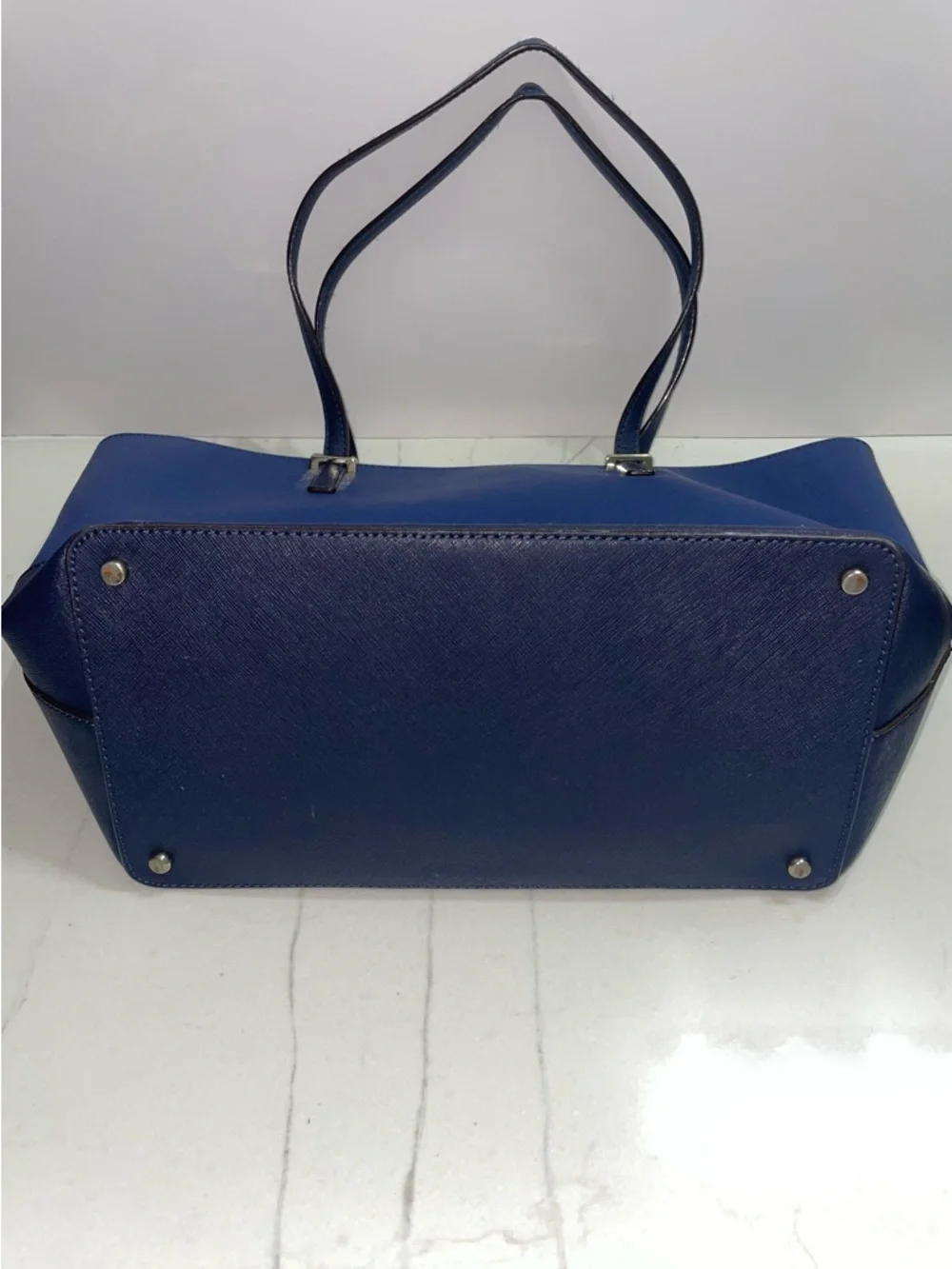 Kate Spade Cedar Street Harmony Color-block Two Toned Navy Blue Tote Bag Purse